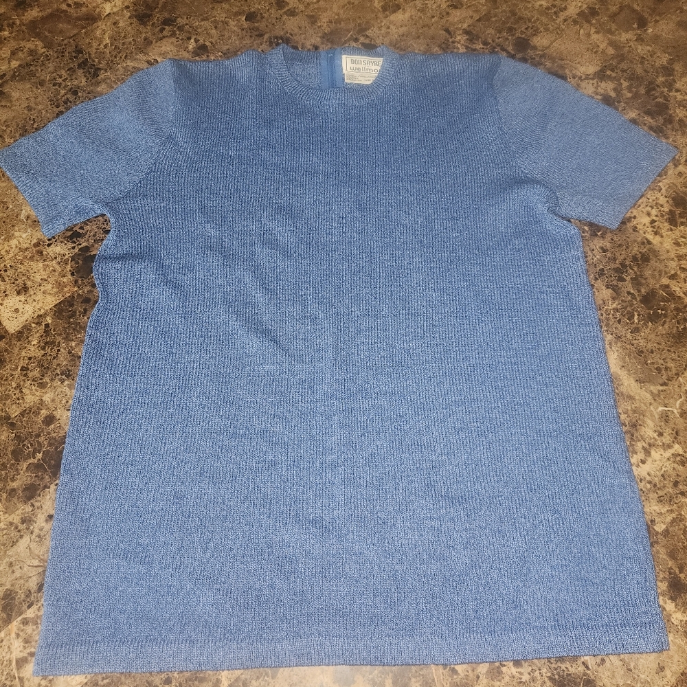 Vintage Don Sayres for Wellmore Blue Wool Blend Shirt 14